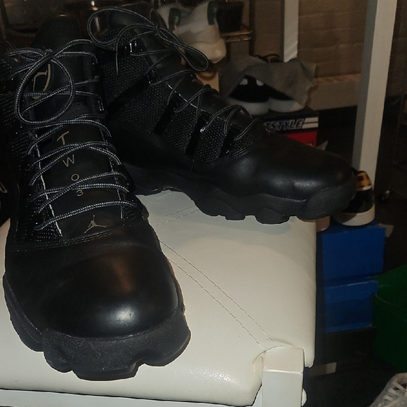 Jordan Black Athletic Shoes with Rugged Sole - Picture 10 of 13